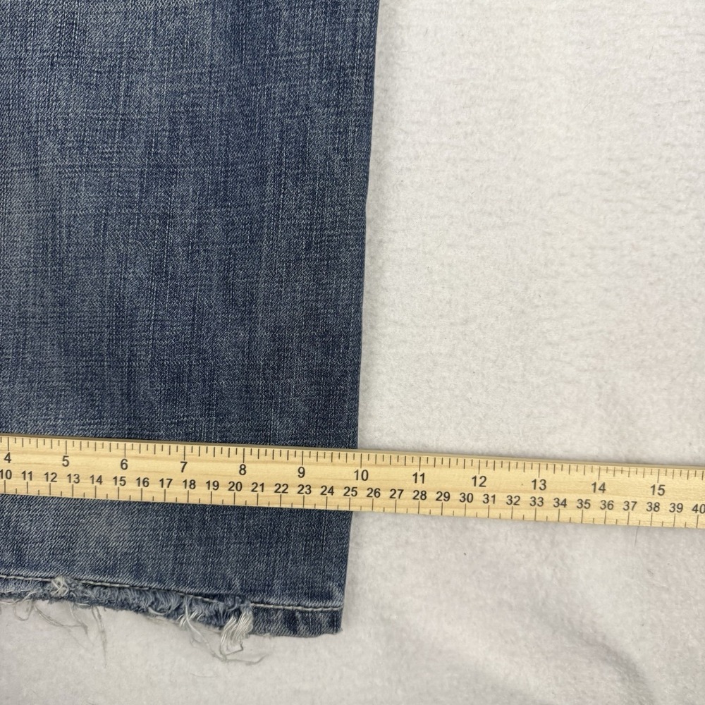 Affliction Cooper Relaxed Bootcut Jeans Mens 36 Distressed Stone Blue Y2K Denim - Picture 8 of 10
